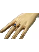 Saphir Or jaune 14 carats Anneau Style vintage vrc366y